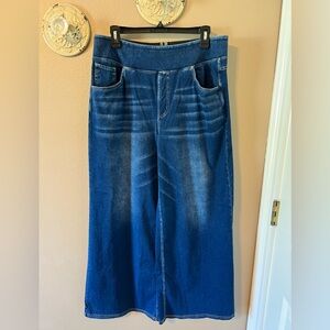 HALARA Dark Blue Wide-Leg Denim Jeans